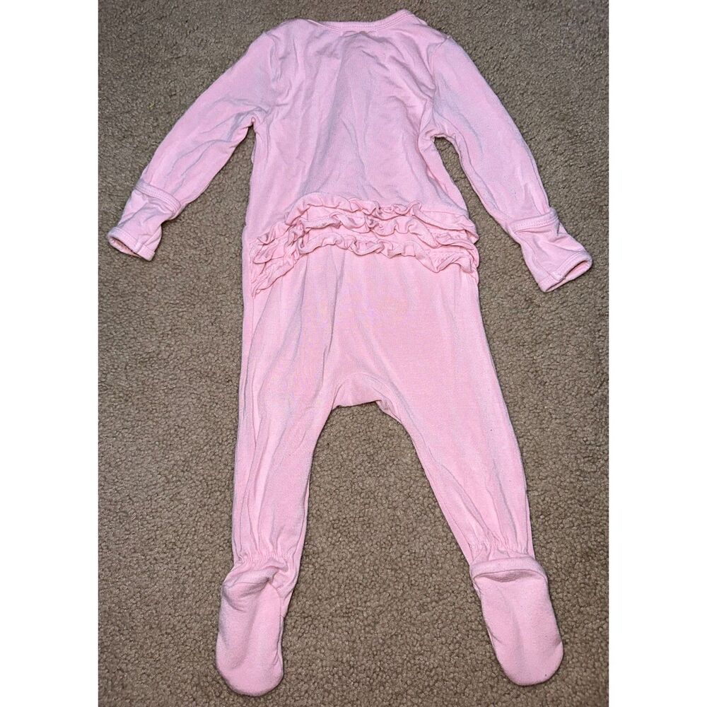 Angel Dear Ruffle Butt Footie‎ Sleeper, 2 Way Zipper, 3-6m, Bamboo, Light Pink